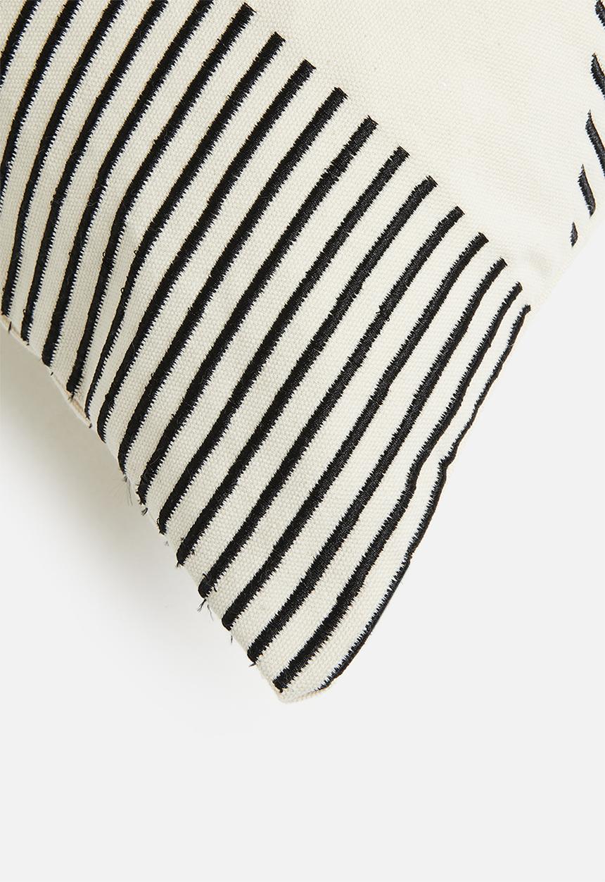 Sixth Floor - Tanok embroidered cushion cover - black
