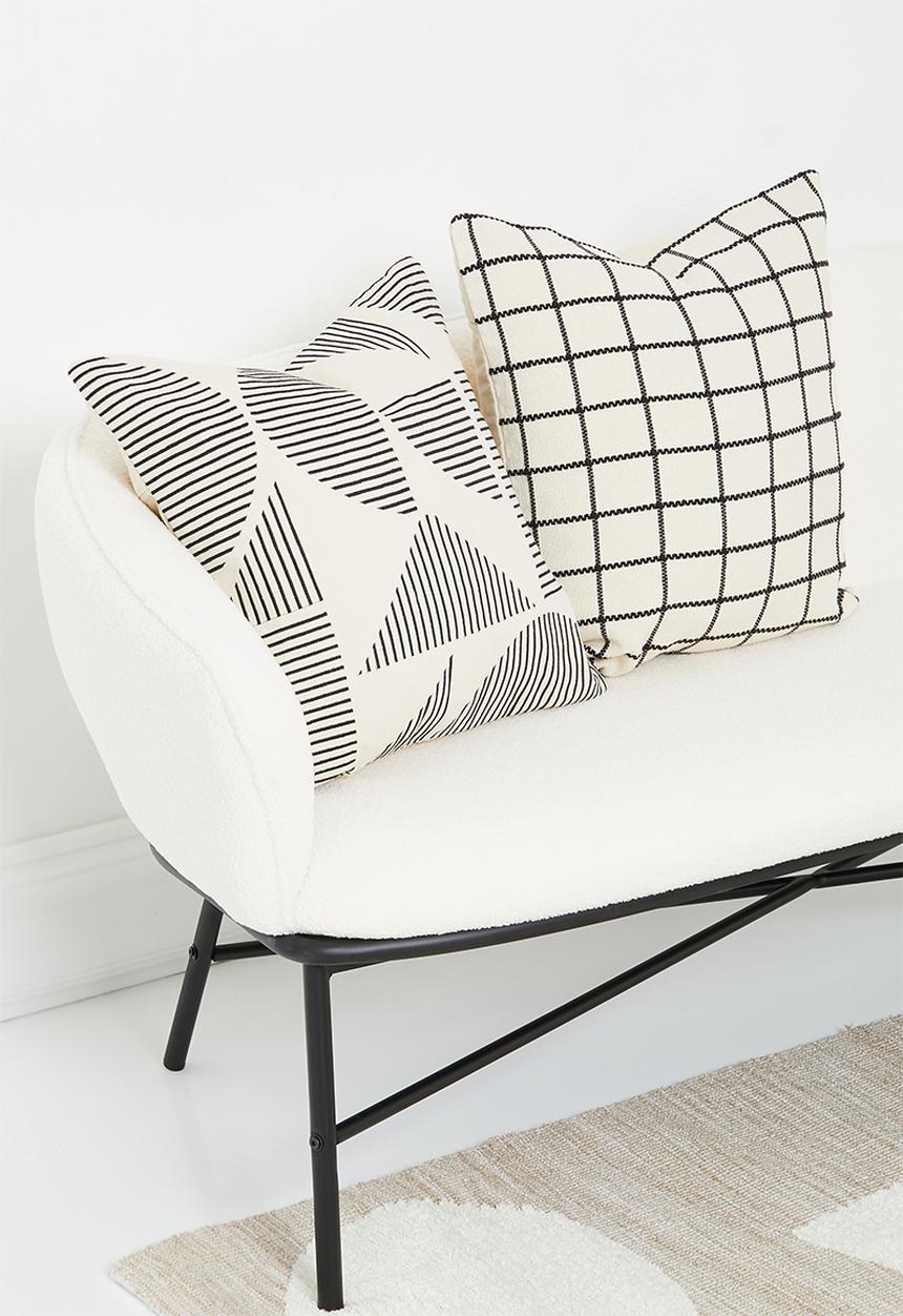 Sixth Floor - Tanok embroidered cushion cover - black