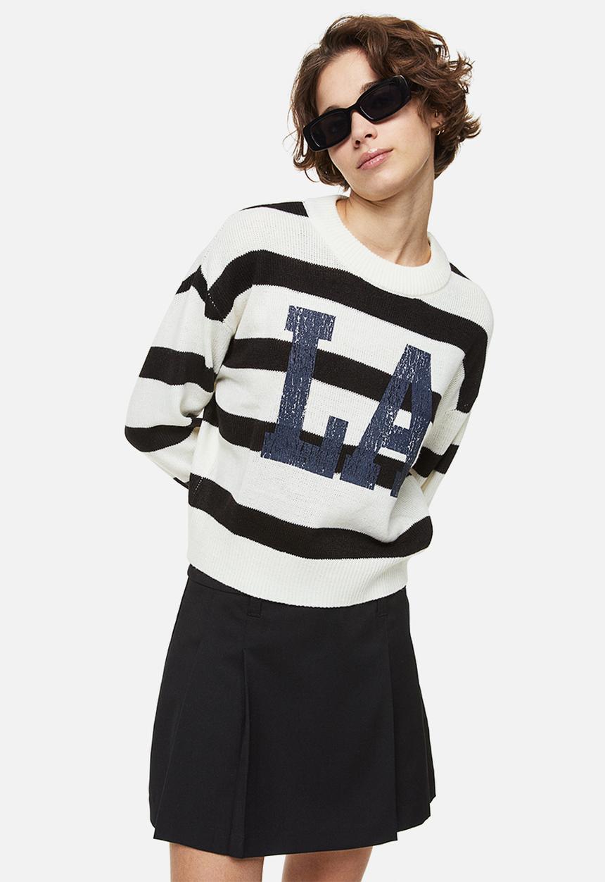 H&M - Jumper - black/striped