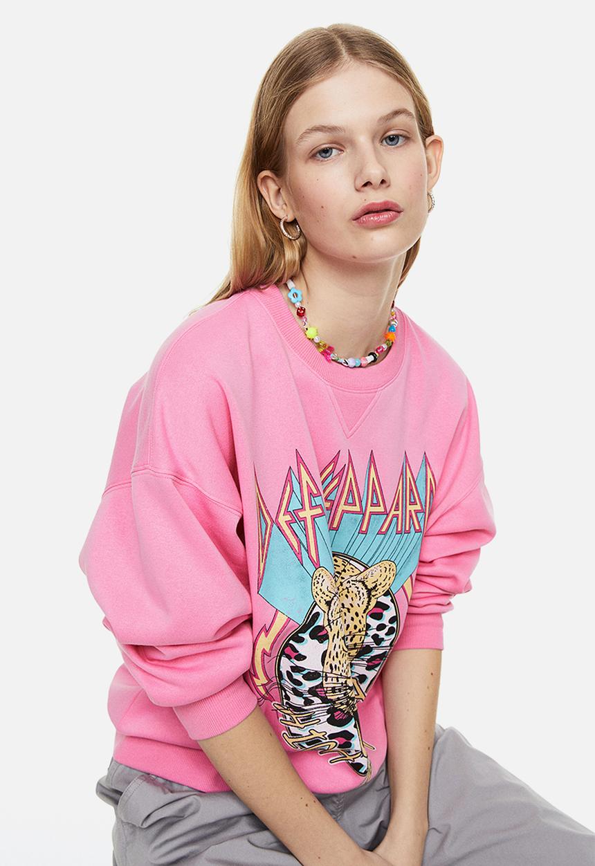 H&M - Printed sweatshirt - pink / def leppard 
