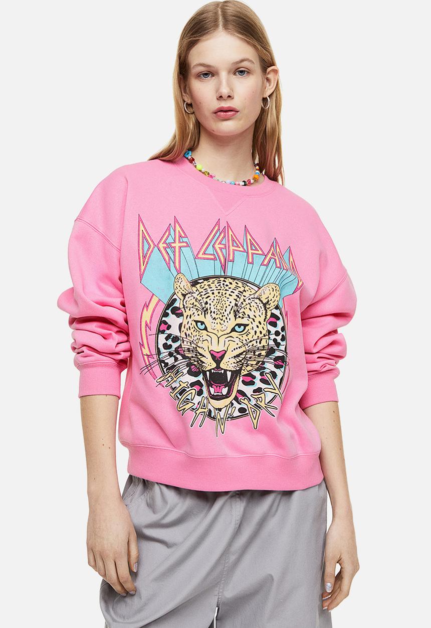 H&M - Printed sweatshirt - pink / def leppard 
