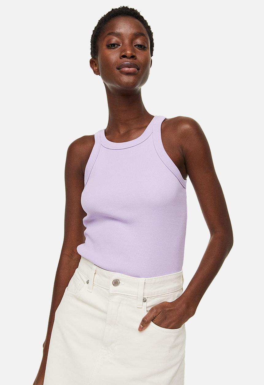 H&M - Ribbed vest top - light purple 
