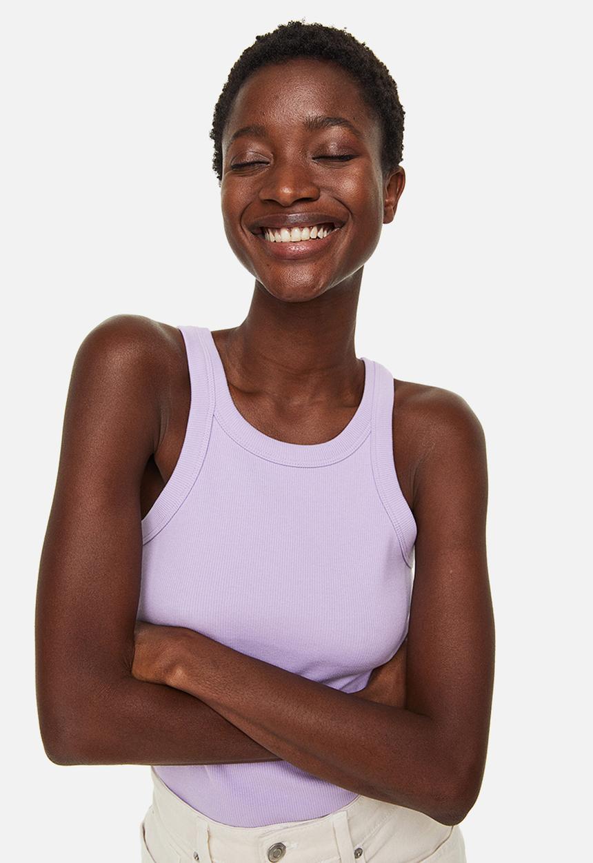 H&M - Ribbed vest top - light purple 