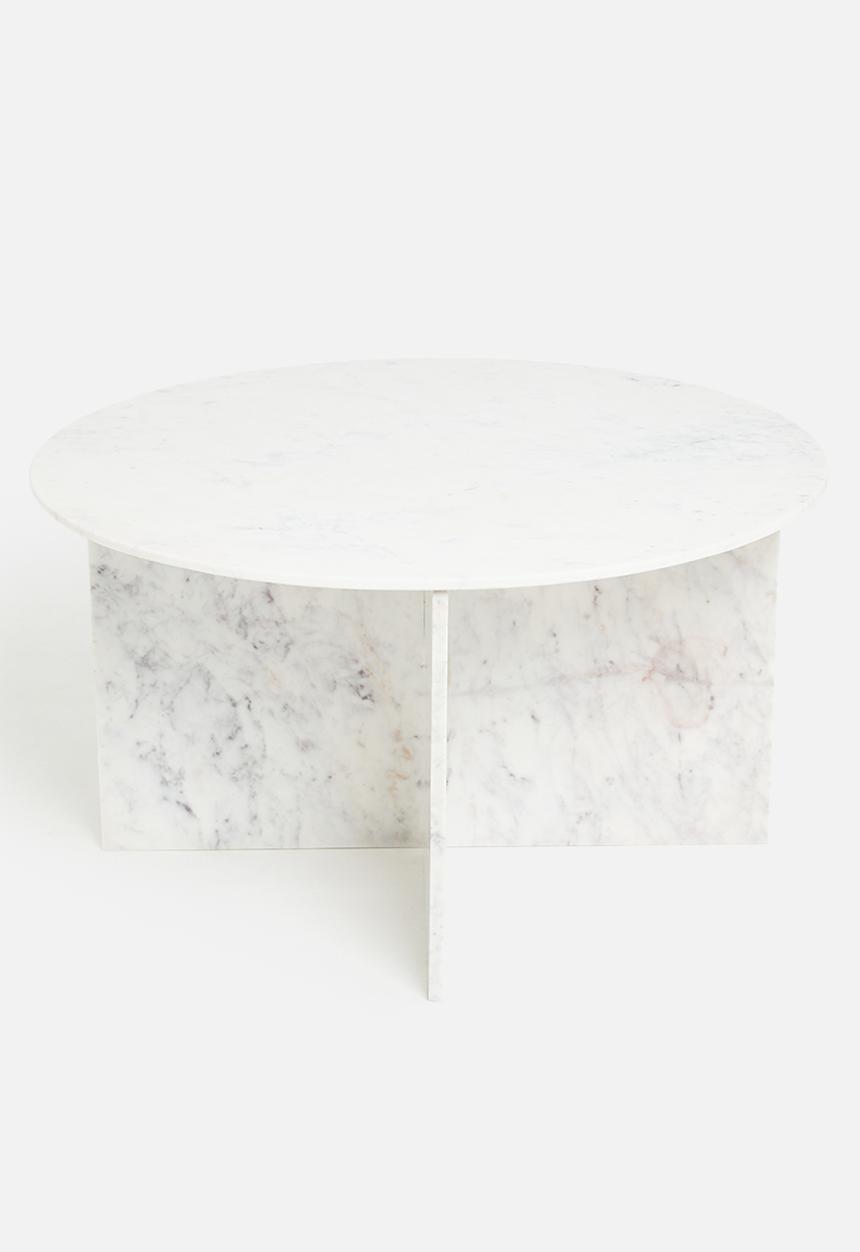 Sixth Floor - Aria marble coffee table - white