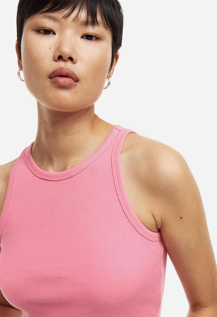 H&M - Cropped vest top - pink