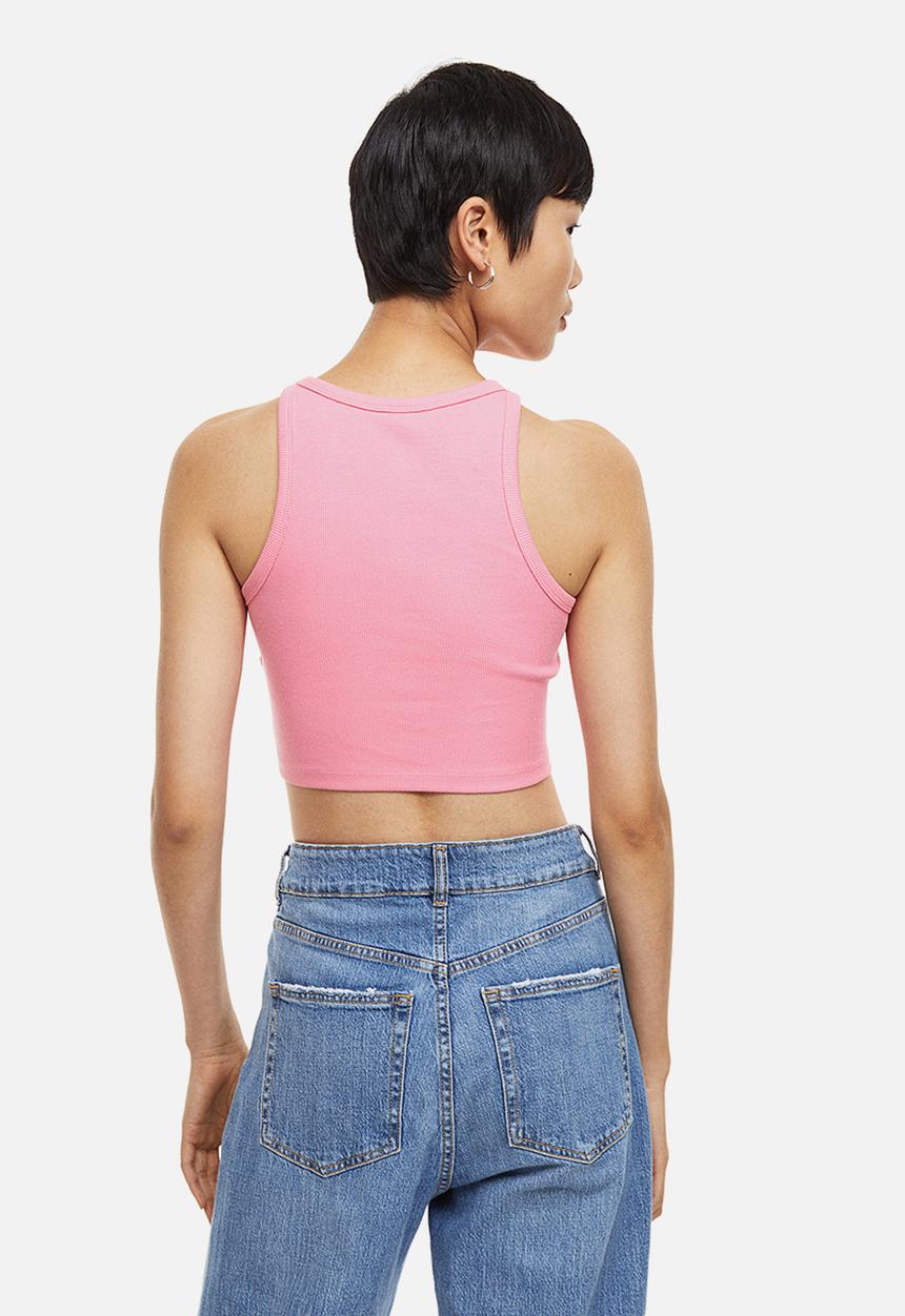 H&M - Cropped vest top - pink