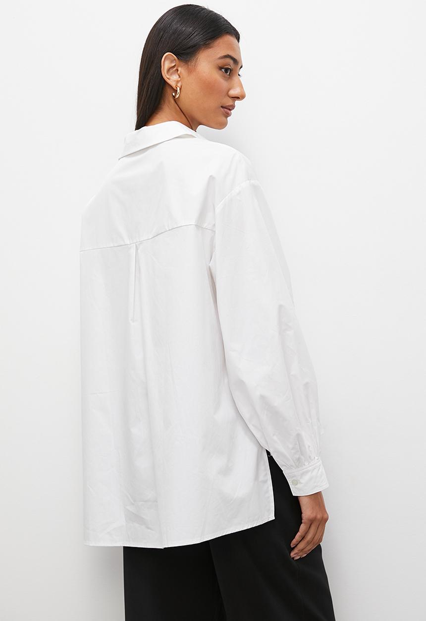 Superbalist - Oversized side slit shirt - white