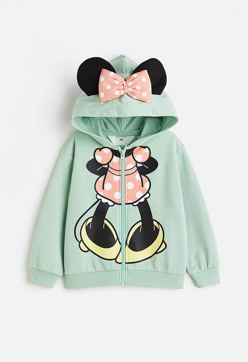 H&M - Printed zip-through hoodie - green,multi