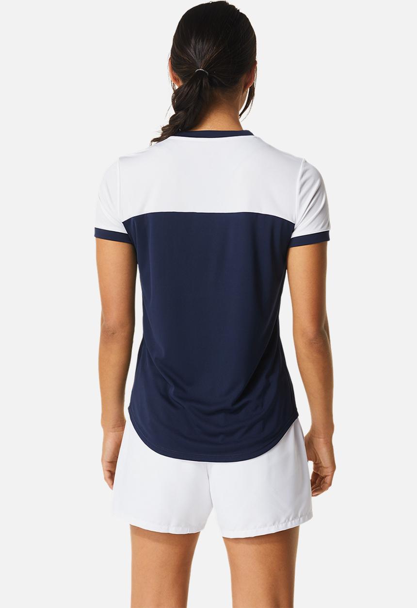 ASICS - Women court ss top -  midnight/brilliant white