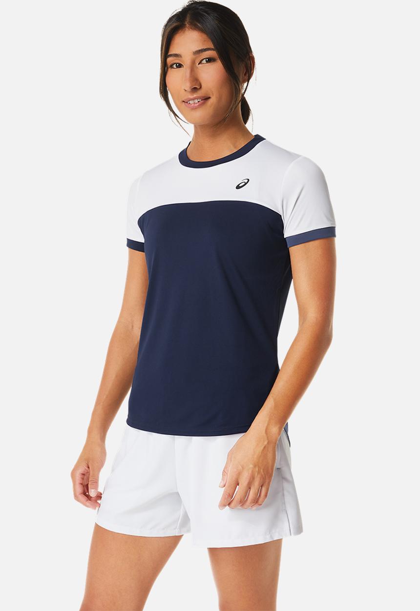 ASICS - Women court ss top -  midnight/brilliant white