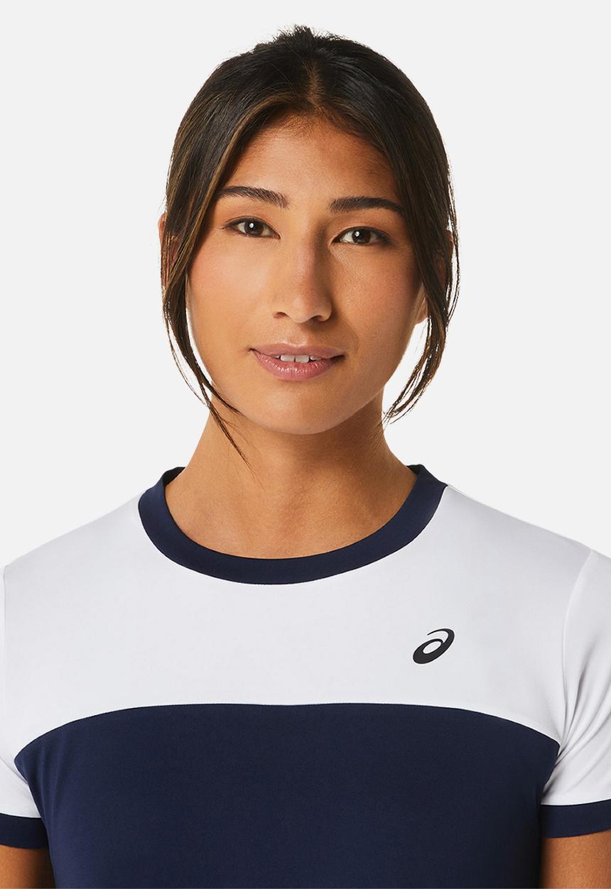 ASICS - Women court ss top -  midnight/brilliant white