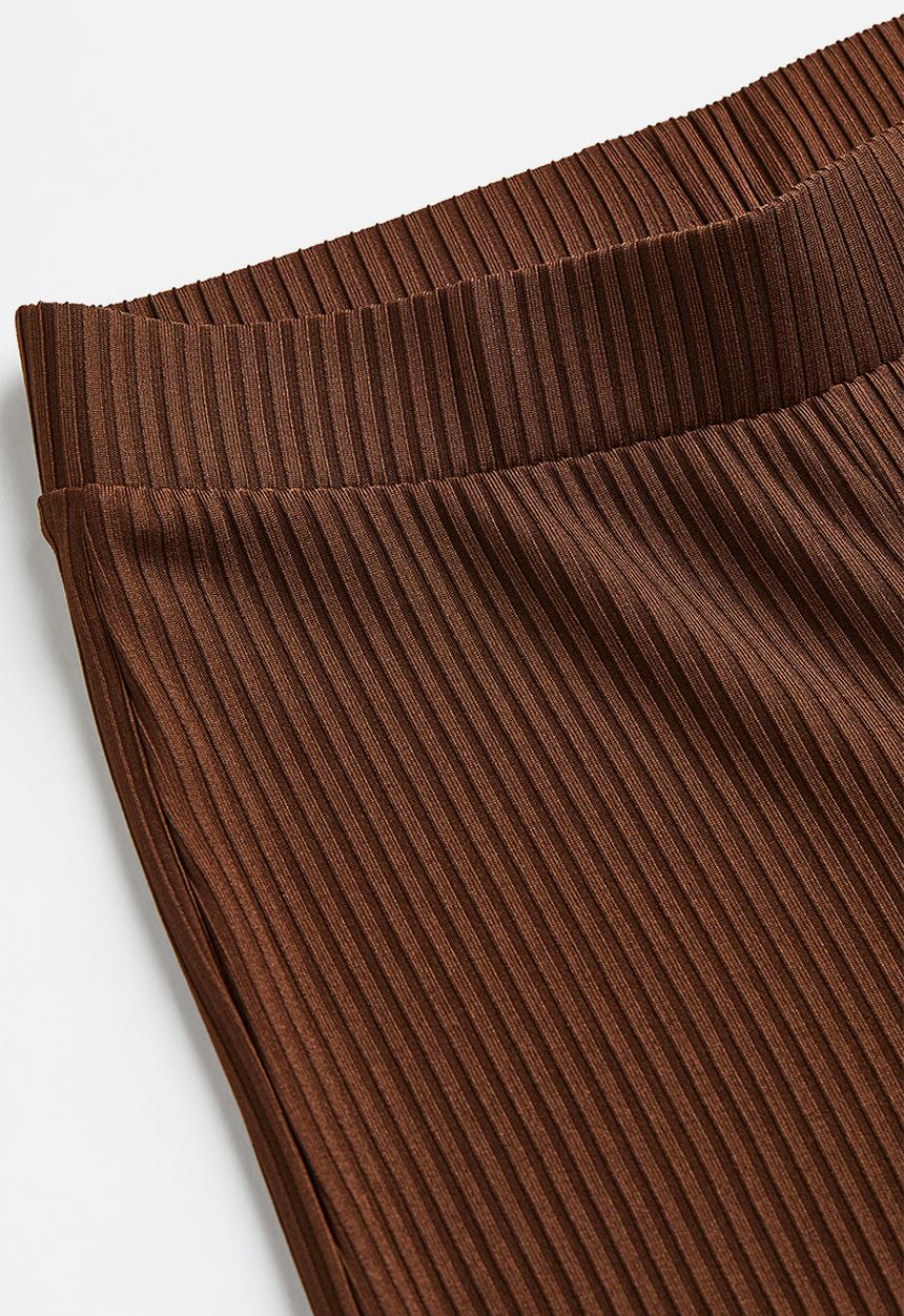H&M - Flared ribbed leggings - brown