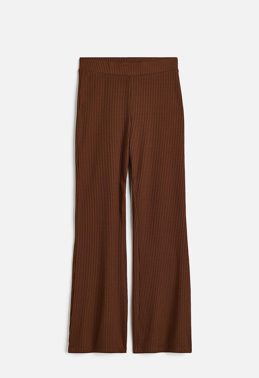 H&M - Flared ribbed leggings - brown