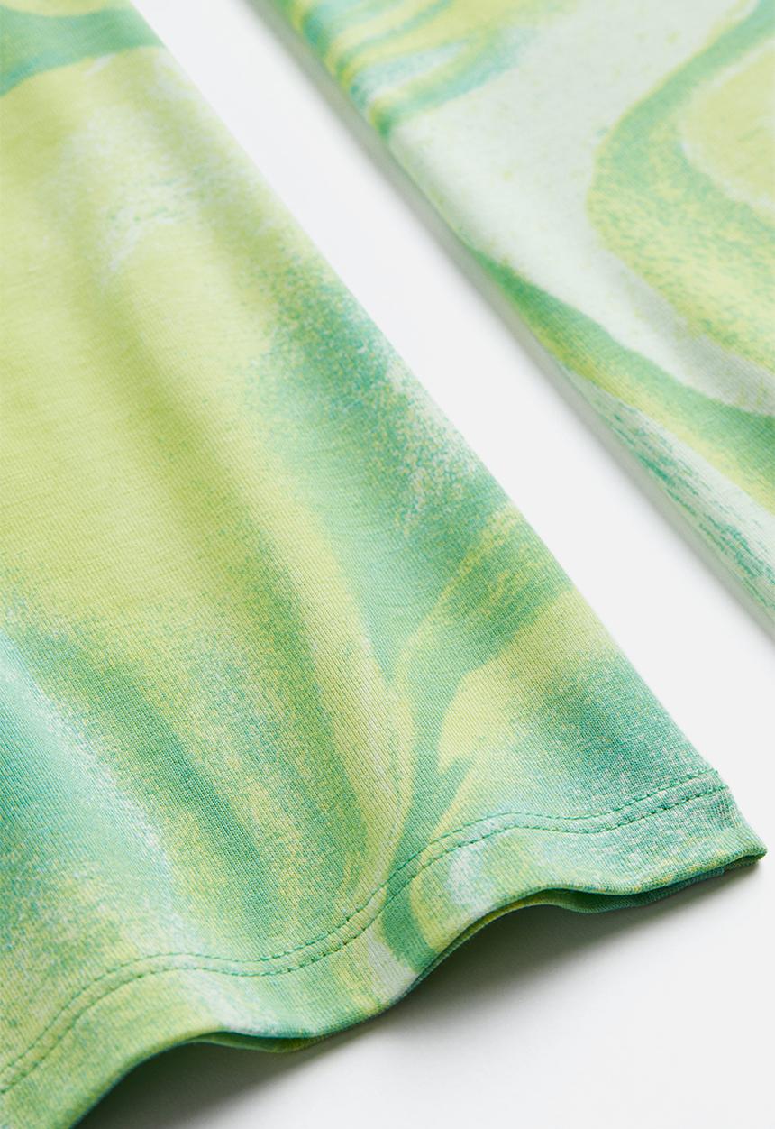 H&M - Flared ribbed leggings - green