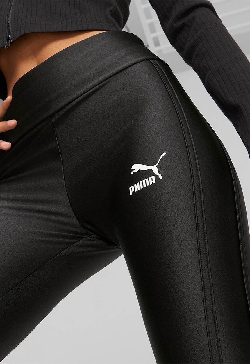 PUMA - T7 high waist shiny leggings - puma black