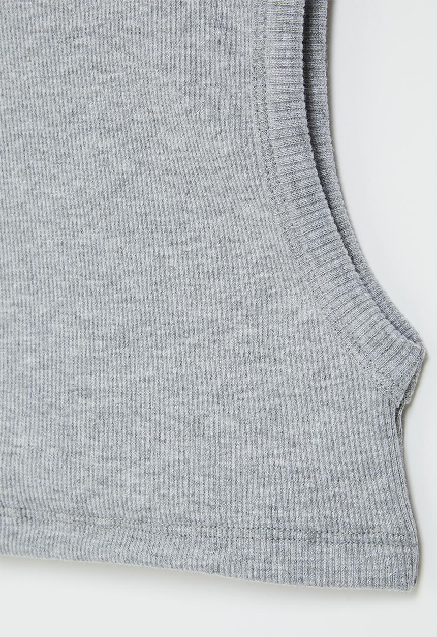 Rebel Republic - Girls Ribbed tank -grey