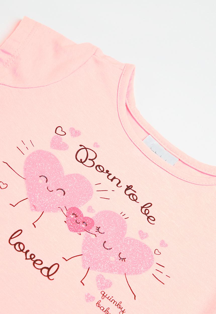 Quimby - Set single jersey blouse and elastane jersey legging - pink