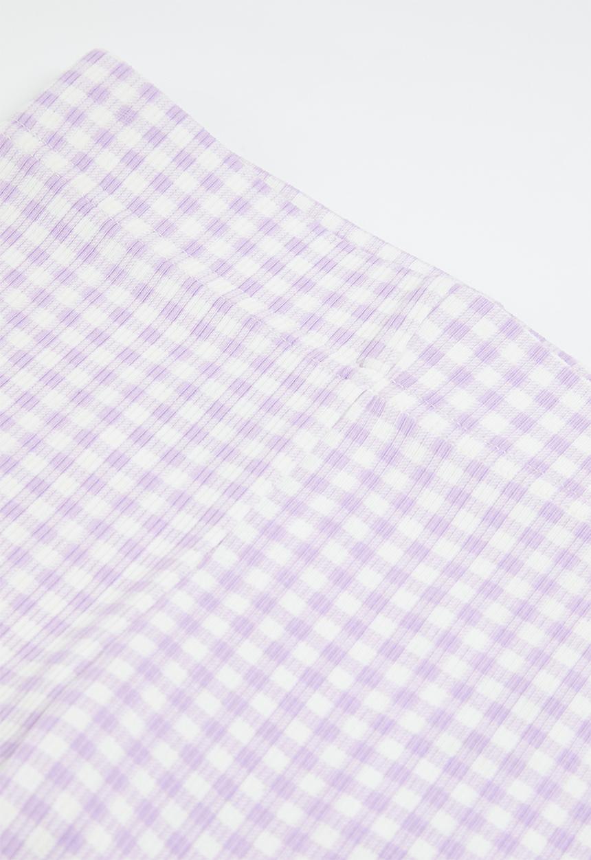 Cotton On - Girls multipack bike shorts 2 pack - pale violet / lilac drop gingham