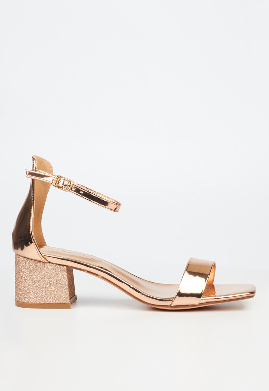 Butterfly Feet - Shimmer 1 block heel - rose gold