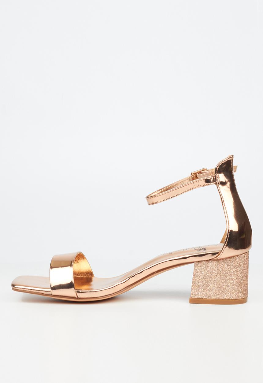 Butterfly Feet - Shimmer 1 block heel - rose gold