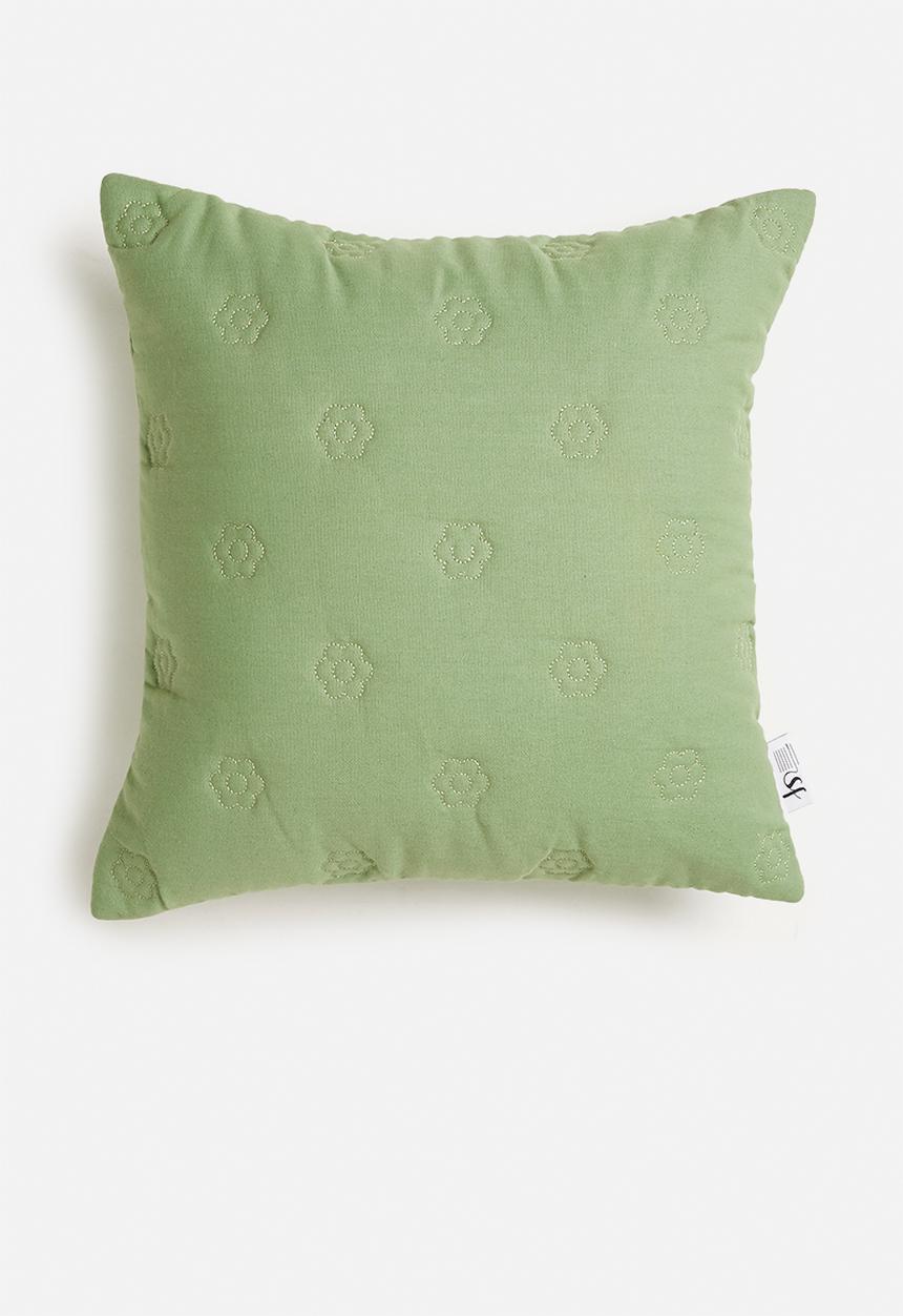Sixth Floor - Gadello embroidered cushion cover - mint