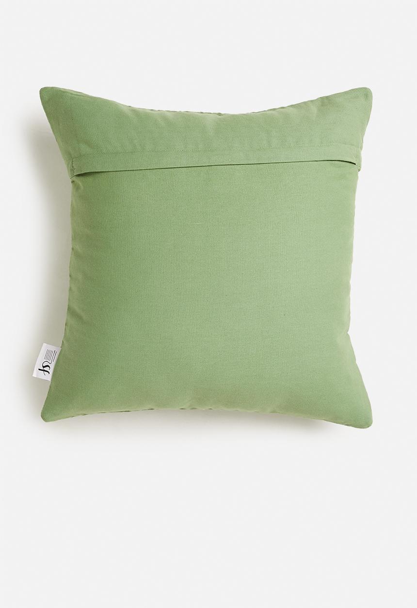 Sixth Floor - Gadello embroidered cushion cover - mint