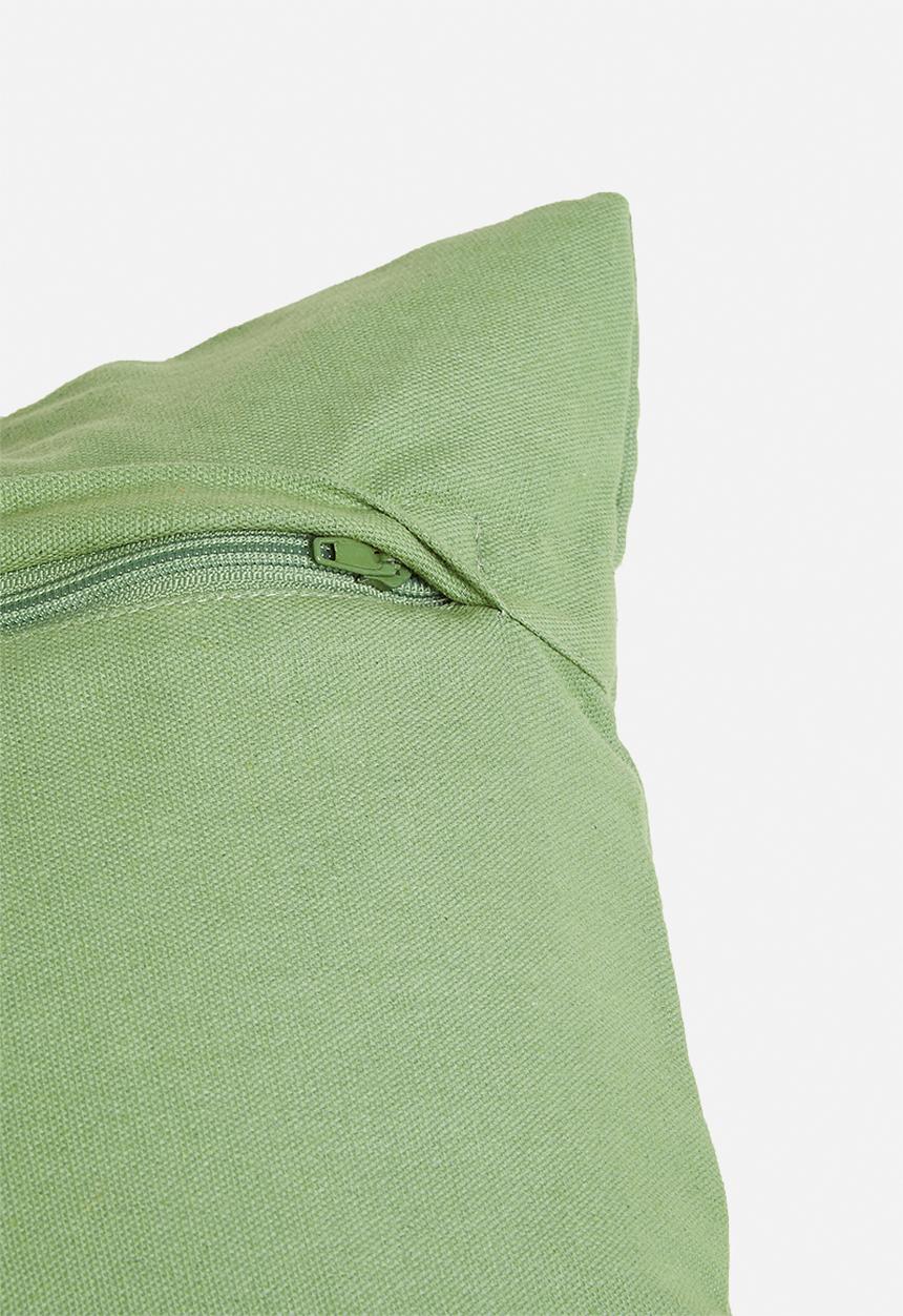 Sixth Floor - Shuri embroidered cushion cover- green