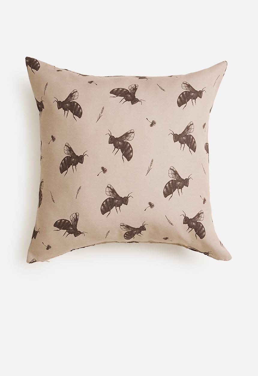 Fabric Bank  - Oh Honey busy bugs cushion cover - beige