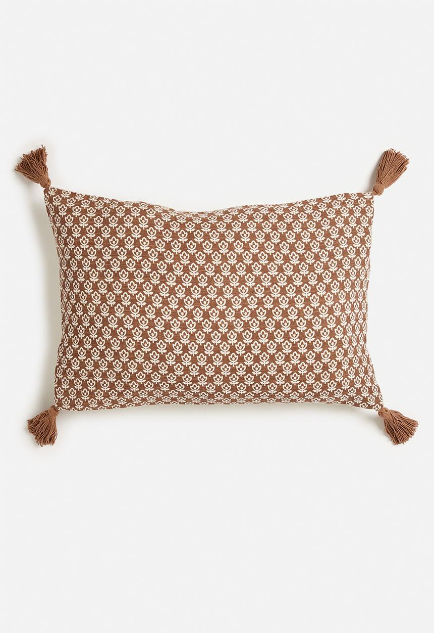 Sixth Floor - Nymph block print cushion cover- rust