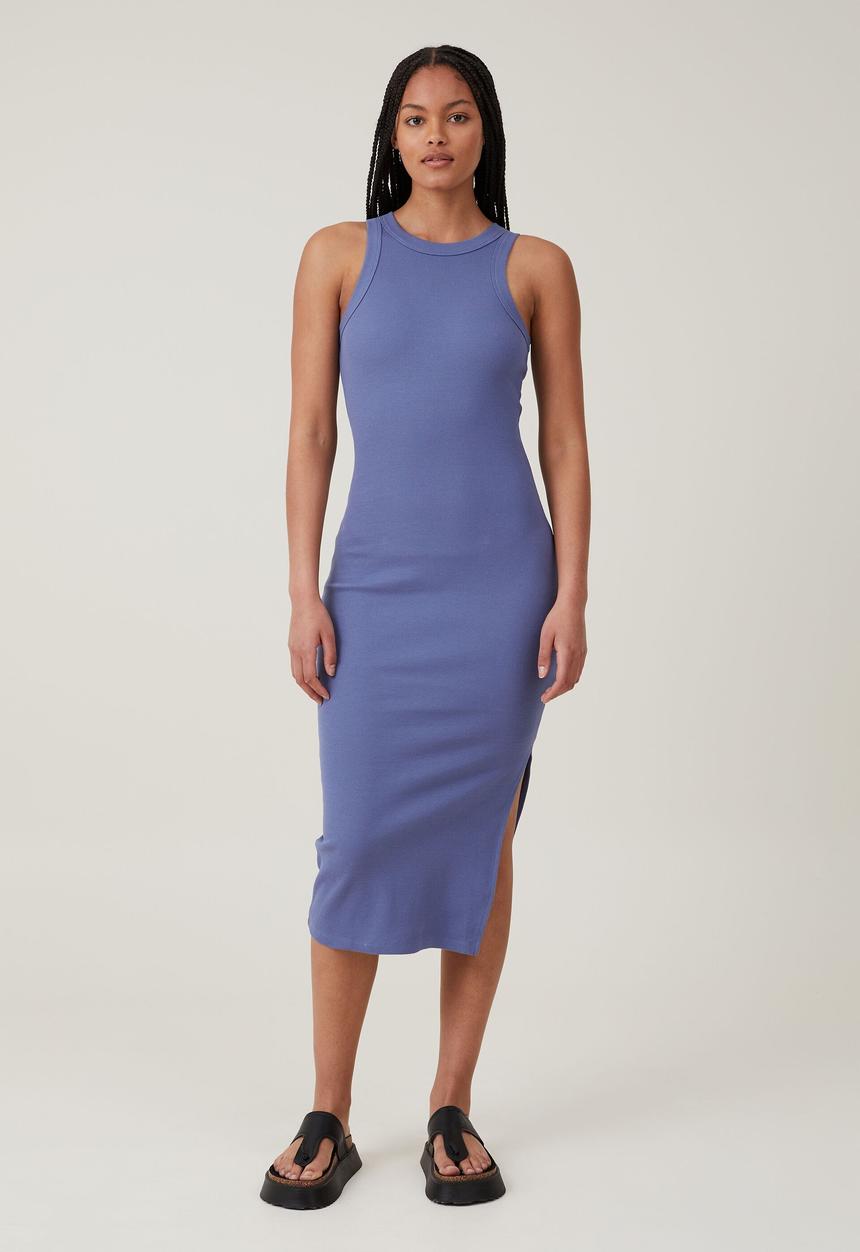Cotton On - Rib racer midi dress - marine blue