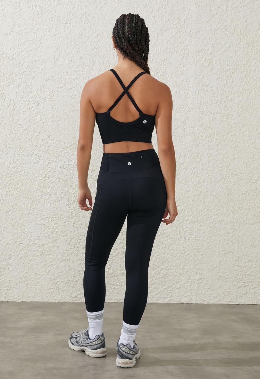 Cotton On - Ultimate rib pocket 7/8 tight - black