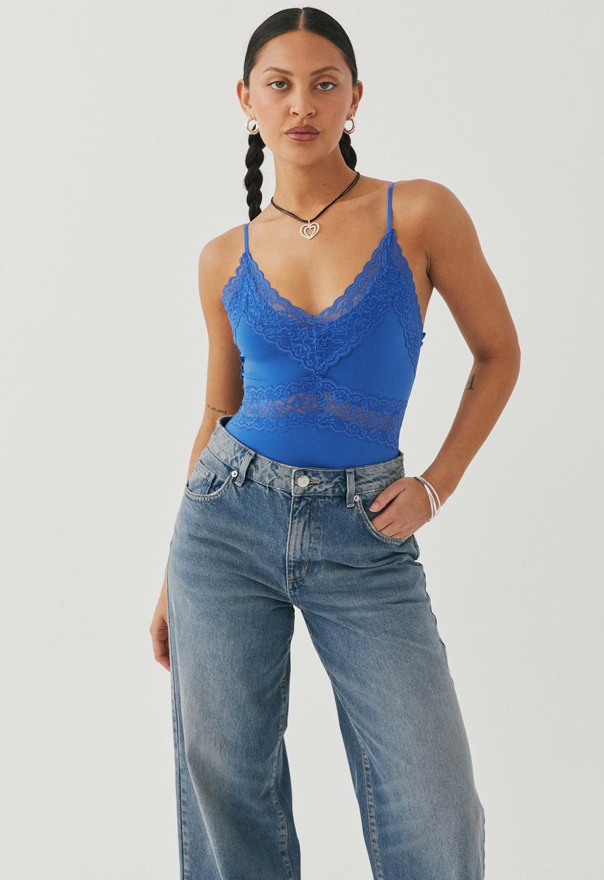 Supré  - Sylvie lace bodysuit - satin blue