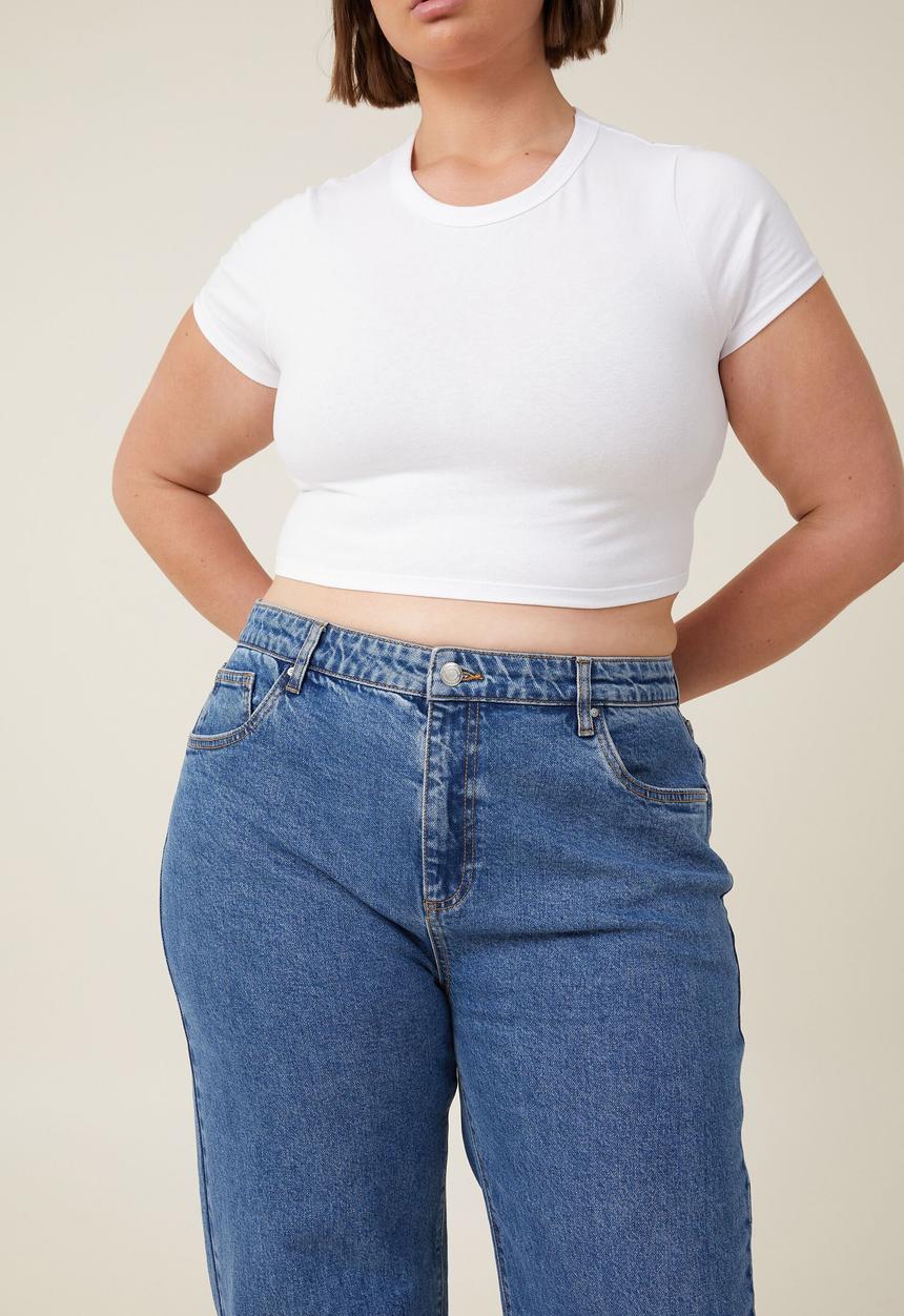 Cotton On - Plus stretch wide leg jean - sea blue