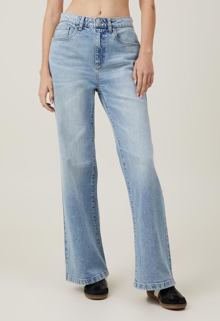 Cotton On - Stretch wide leg jean - bells blue