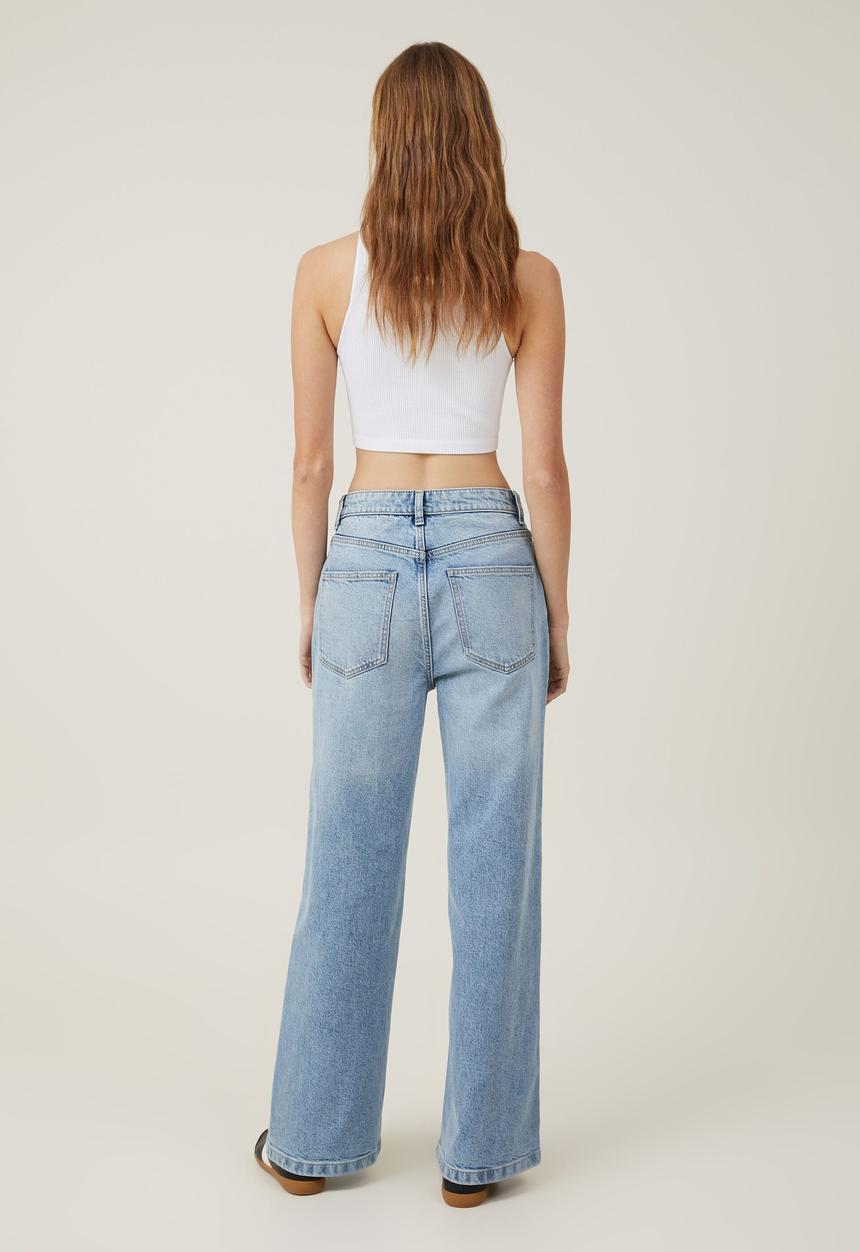 Cotton On - Stretch wide leg jean - bells blue