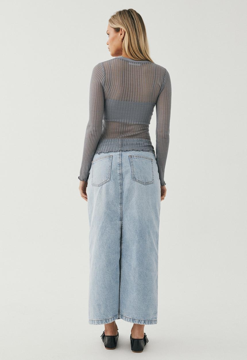 Supré  - Mila open knit top - moonlight grey