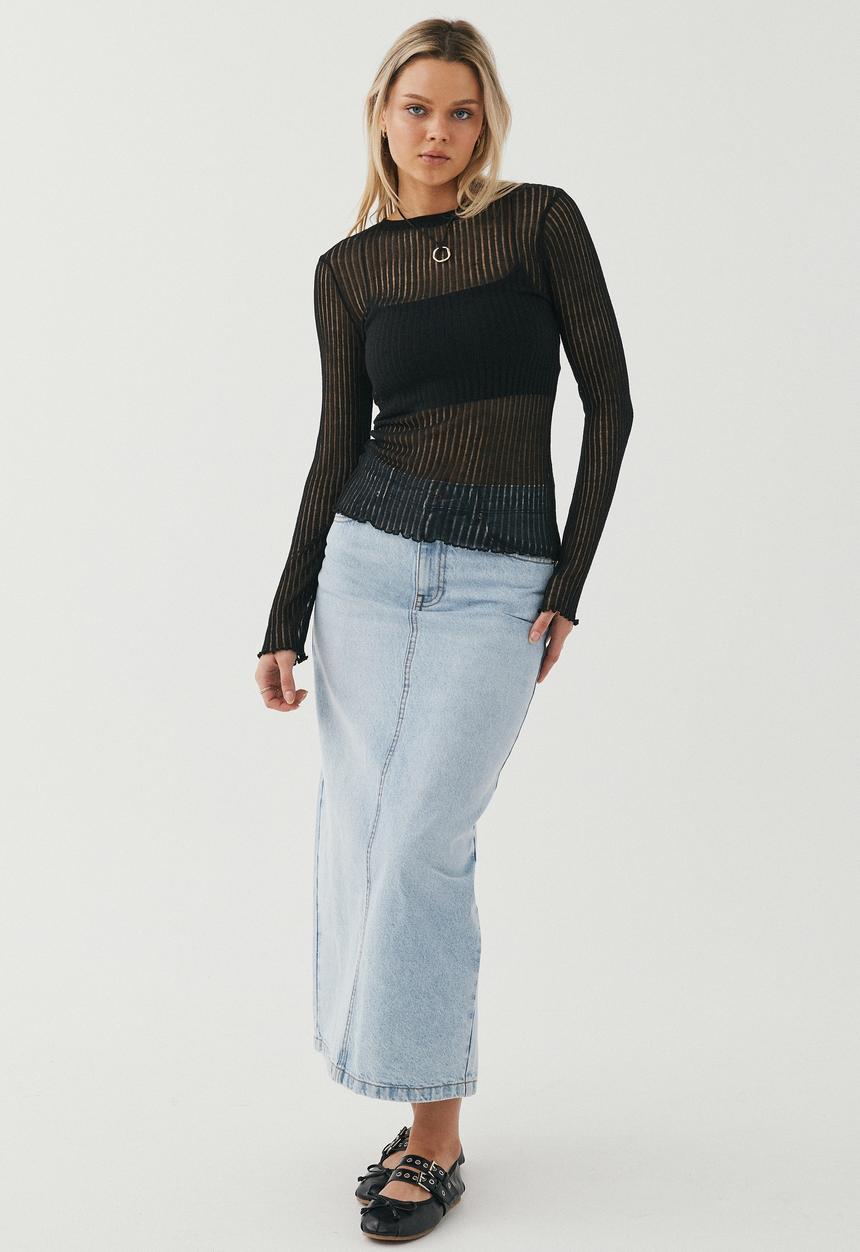 Supré  - Mila open knit top - black