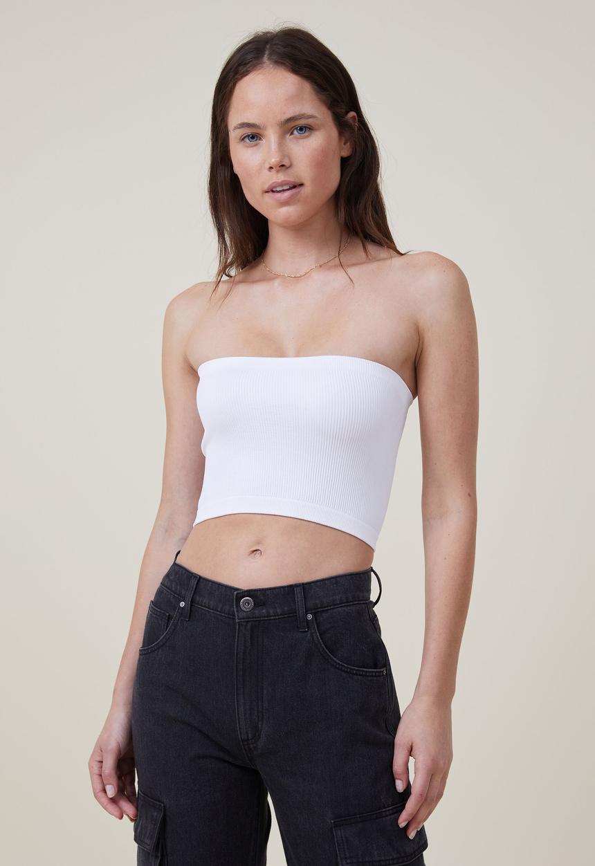 Cotton On - Seamless ellie tube top - white