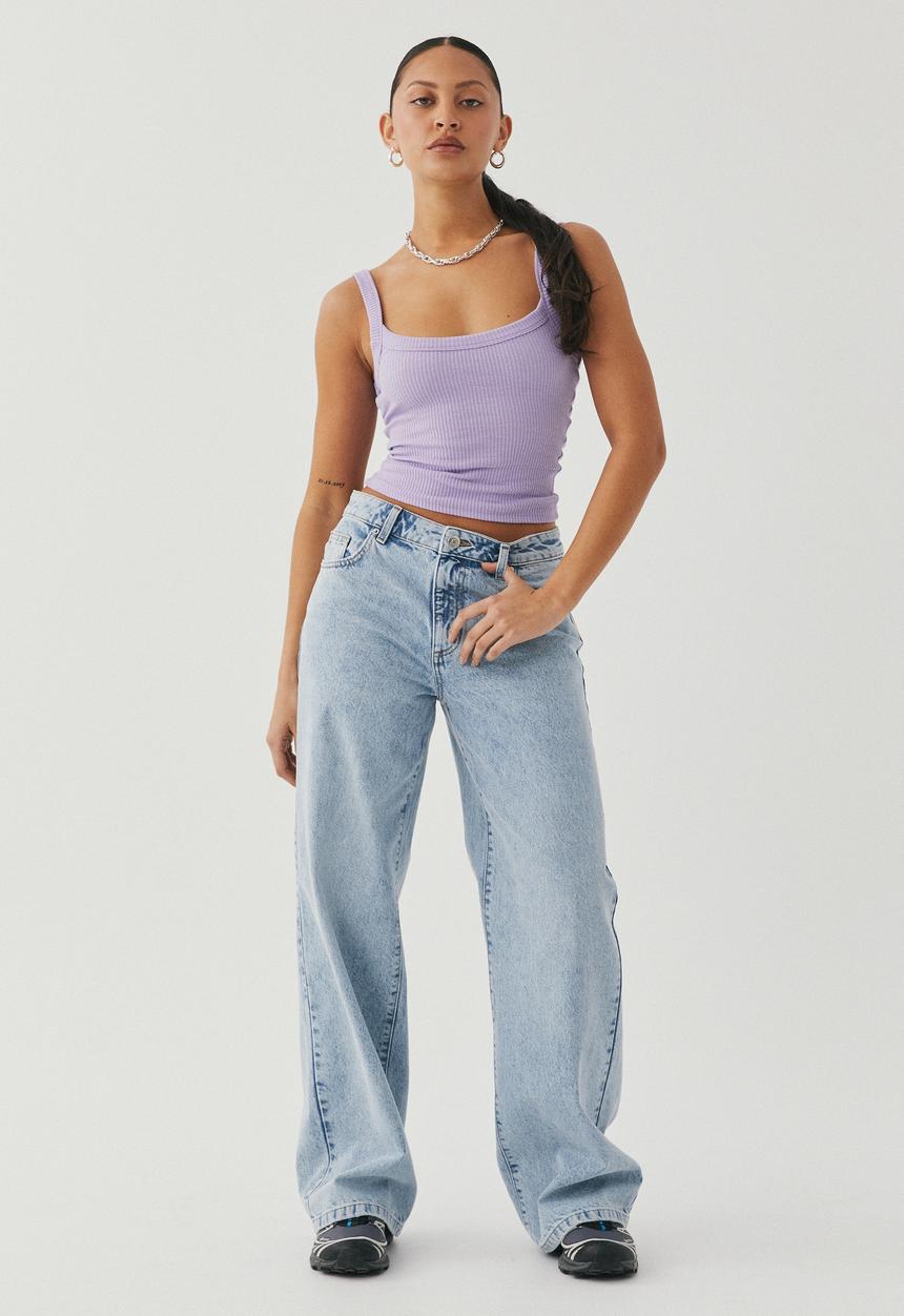 Supré  - Low rise wide jean - vintage blue