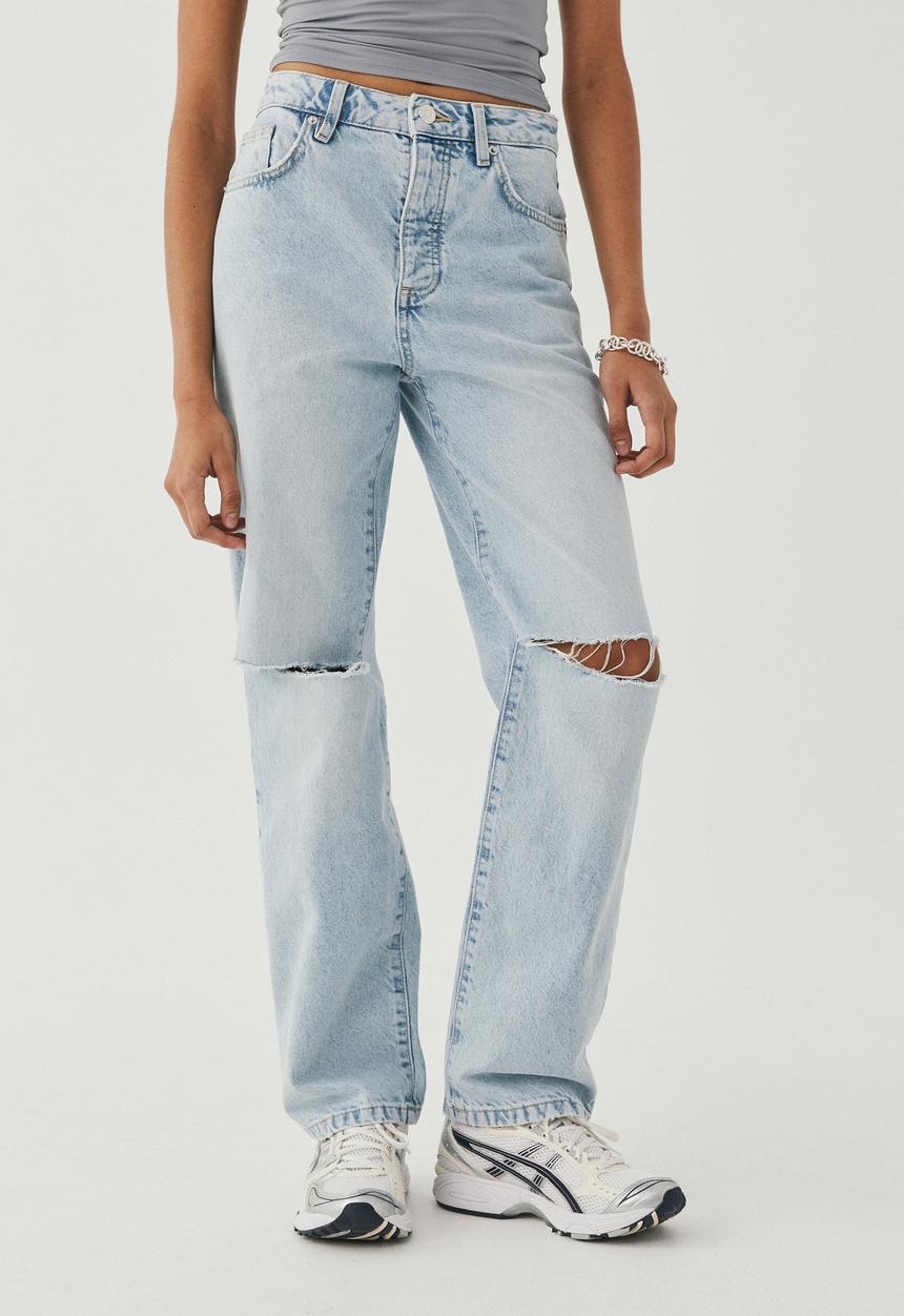 Supré  - Straight leg ripped jean - salt lake blue ripped
