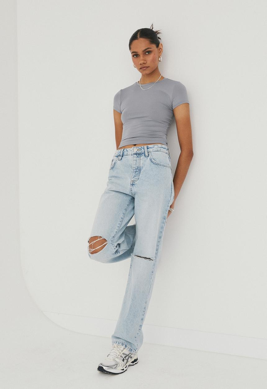 Supré  - Straight leg ripped jean - salt lake blue ripped