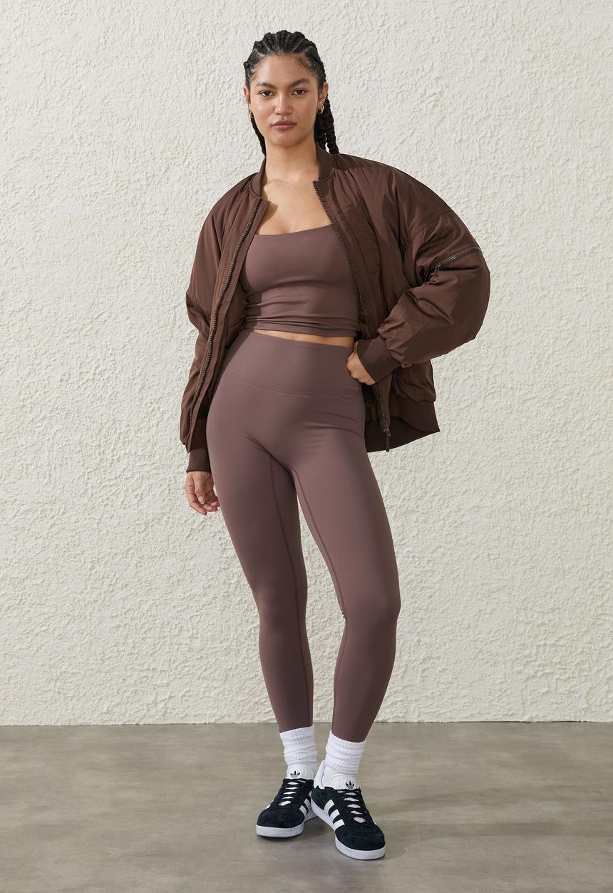 Cotton On - Ultra soft yoga full length tight - deep taupe