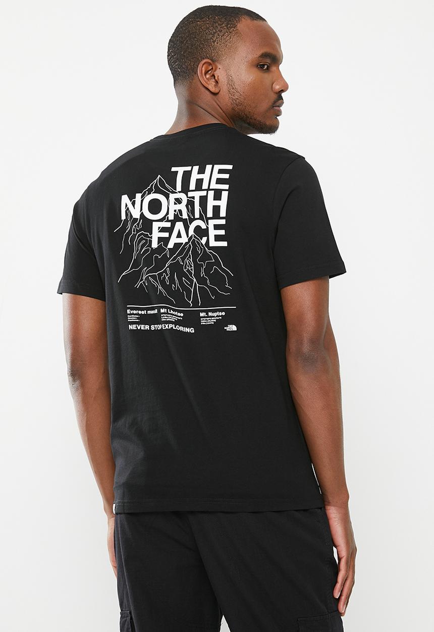The North Face - M short sleeve mountain outline tee - tnf black - tnf white 