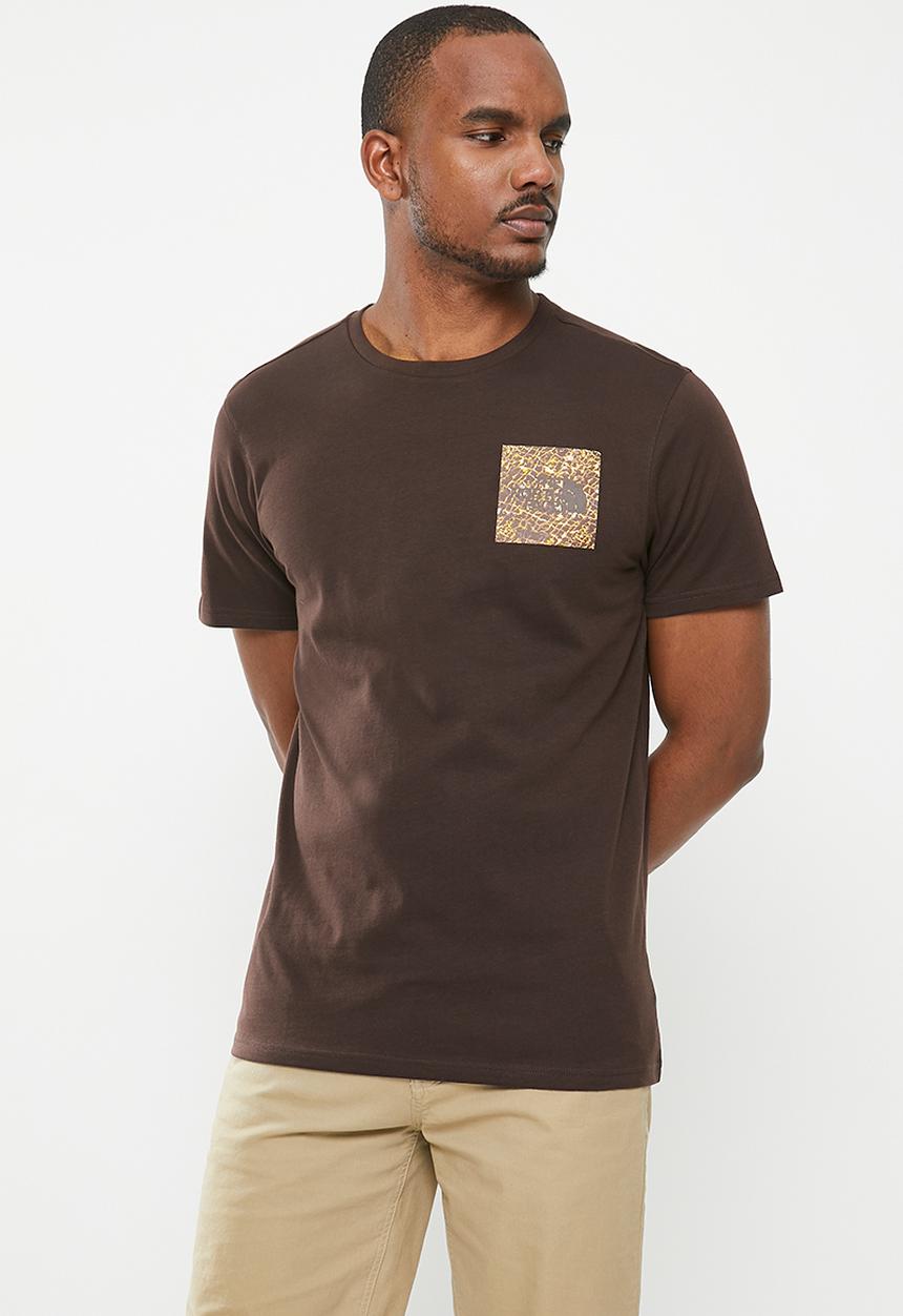The North Face - M short sleeve tee - coal brown - coal brown water distortion print  
