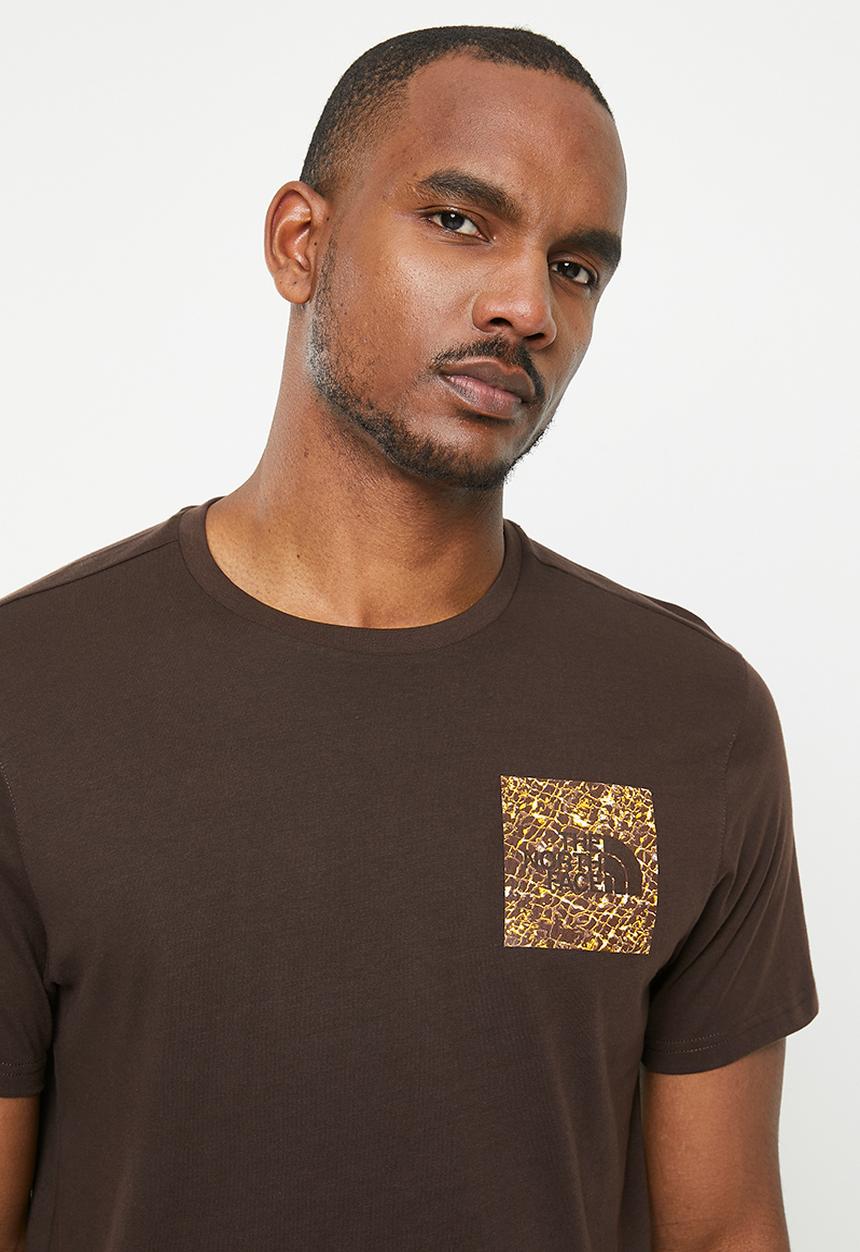 The North Face - M short sleeve tee - coal brown - coal brown water distortion print  