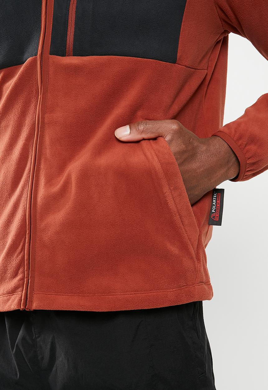 The North Face - M Homesafe full zip fleece - brandy brown-tnf black 