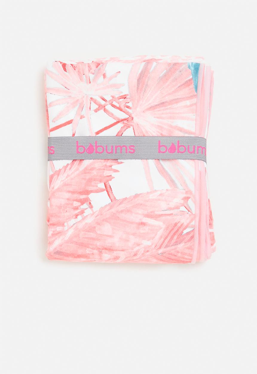 Bobums - Microfibre XL gym towel - pink fern blue bird