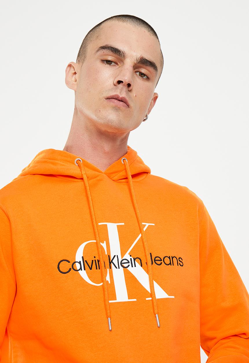 Calvin Klein - Seasonal monologo regular hoodie - vibrant orange