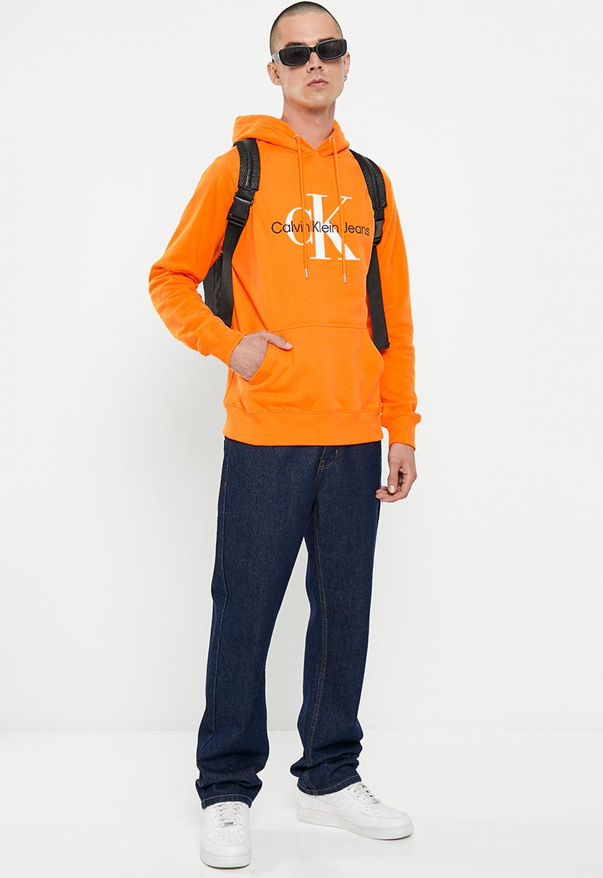 Calvin Klein - Seasonal monologo regular hoodie - vibrant orange