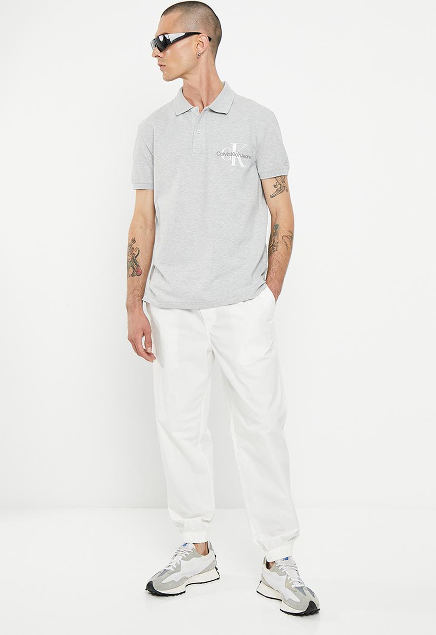 Calvin Klein - Seasonal mono logo polo - light grey heather